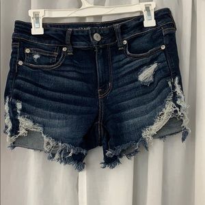Dark Distressed Denim shorts